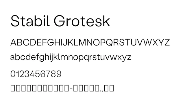 Stabil Grotesk, modern, friendly