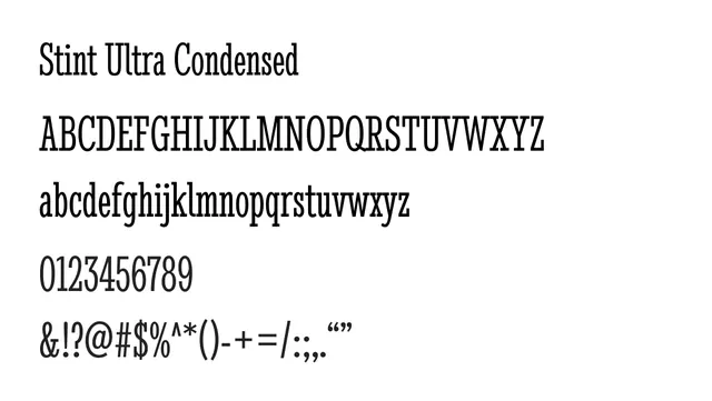 Stint Ultra Condensed, elegant, high-contrast