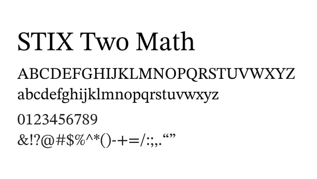 STIX Two Math, technical, formal