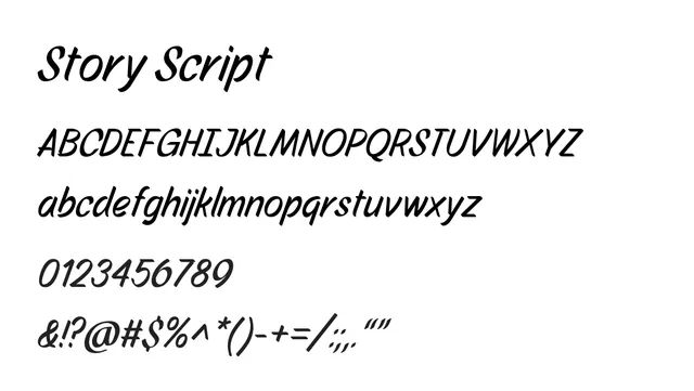 Story Script, elegant, flowing