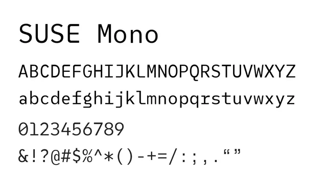 SUSE Mono, technical, clean