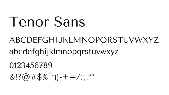 Tenor Sans, modern, clean