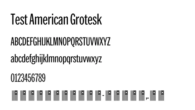 Test American Grotesk, bold, robust