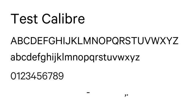 Test Calibre, modern, clean