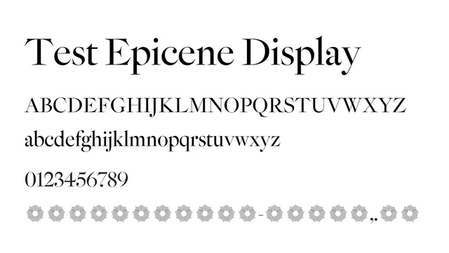 Test Epicene Display, modern, elegant
