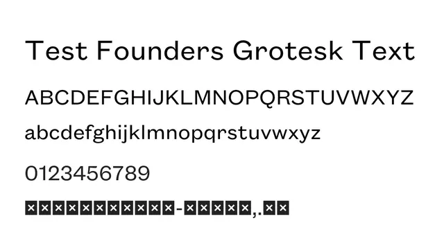 Test Founders Grotesk Text, modern, clean
