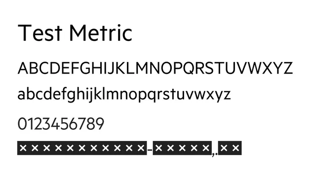 Test Metric, modern, clean