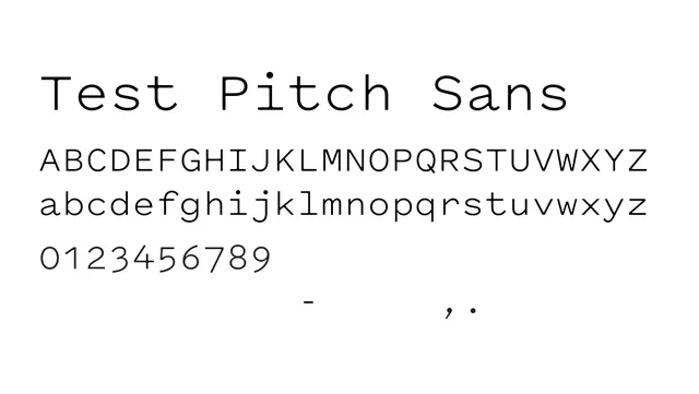 Test Pitch Sans, technical, clean