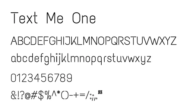 Text Me One, modern, clean