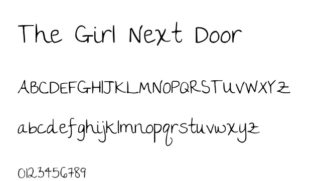 The Girl Next Door, playful, handwritten