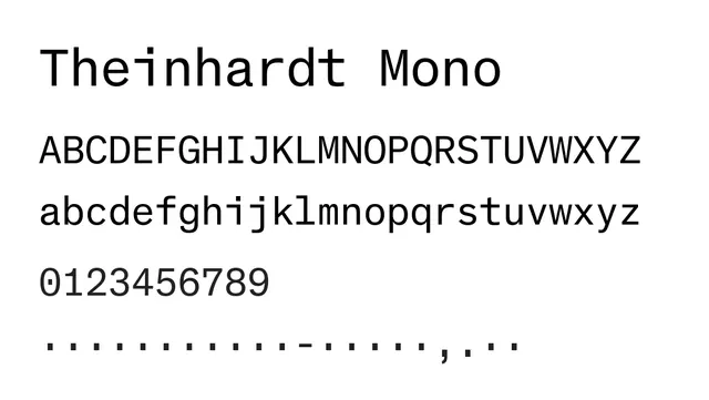 Theinhardt Mono, modern, technical