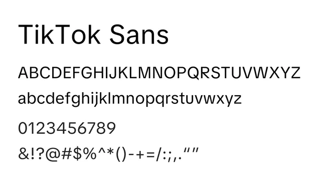 TikTok Sans, modern, clean
