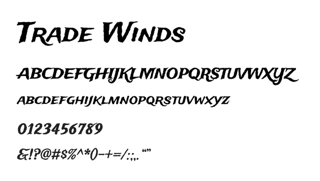 Trade Winds, elegant, italic