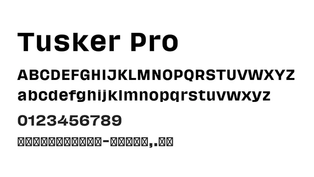 Tusker Pro, bold, playful