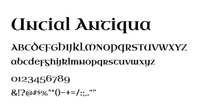Uncial Antiqua, historic, formal