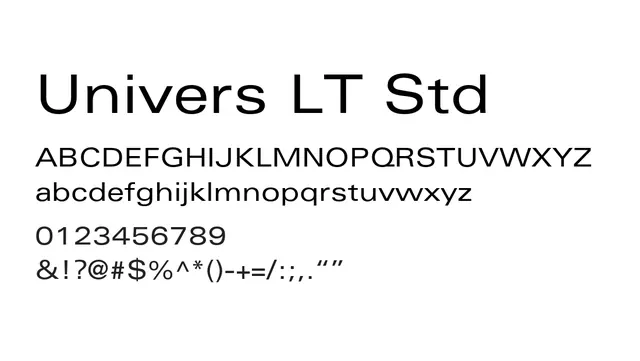Univers LT Std, modern, technical