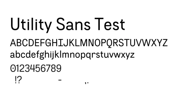 Utility Sans Test, modern, minimal