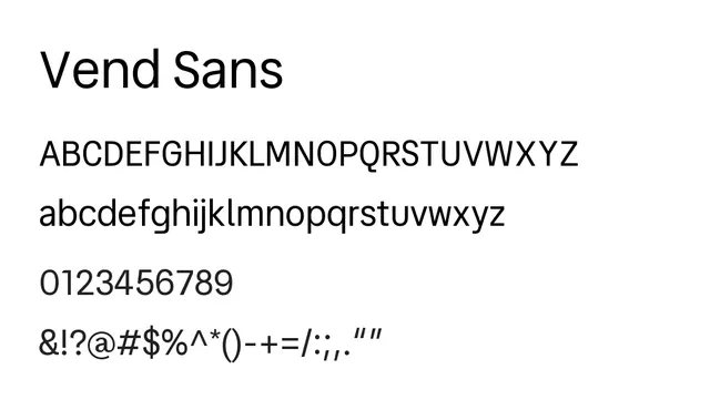 Vend Sans, clean, contemporary