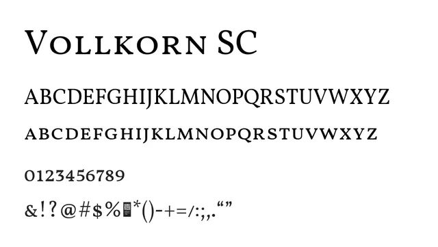 Vollkorn SC, elegant, warm