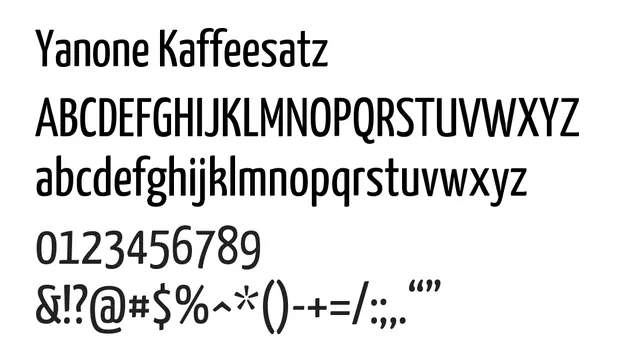 Yanone Kaffeesatz, modern, bold