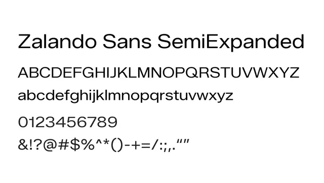 Zalando Sans SemiExpanded, modern, clean
