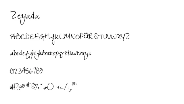 Zeyada, elegant, cursive