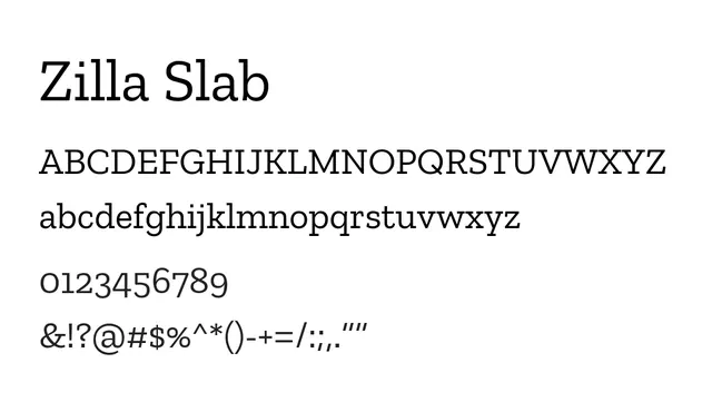 Zilla Slab, modern, friendly