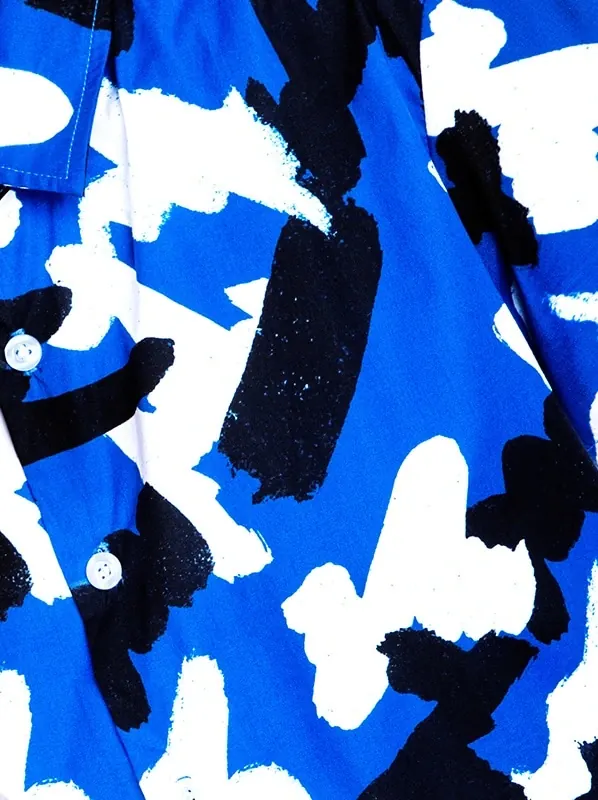 Abstract blue, black, and white geometric pattern, abstract, geometric, vibrant