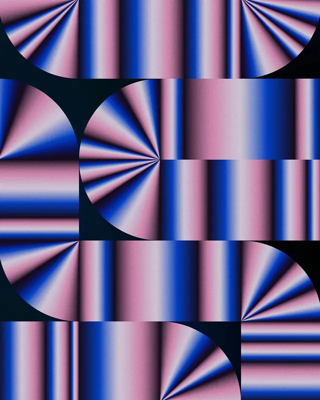 Folded Gradient Geometry, gradient-heavy, geometric, dark