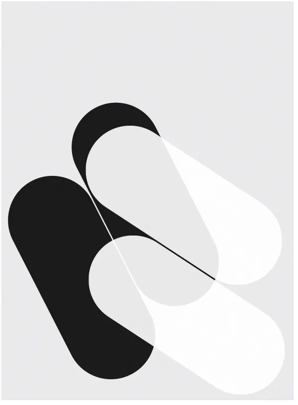 Monochrome abstract curved forms, minimal, abstract, monochrome