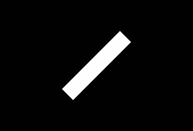Bridge Theatre diagonal white bar graphic, minimal, geometric, monochrome