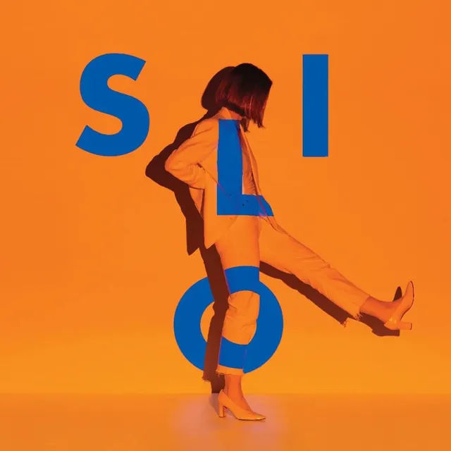 SLI poster with geometric typography and figure, illustrated, geometric, vibrant