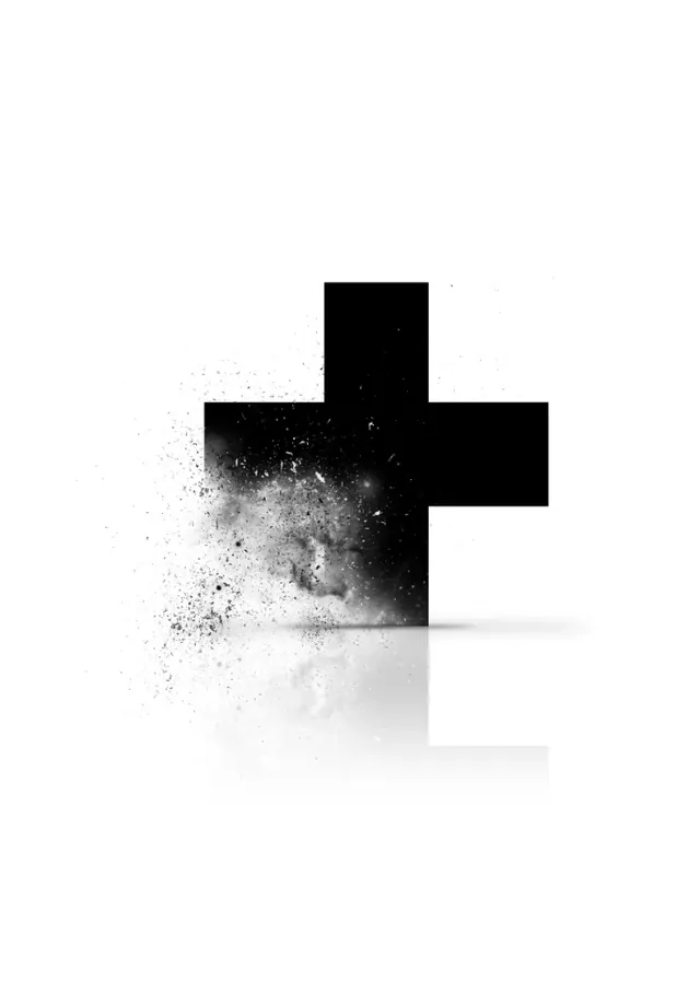 Disintegrating Plus Sign