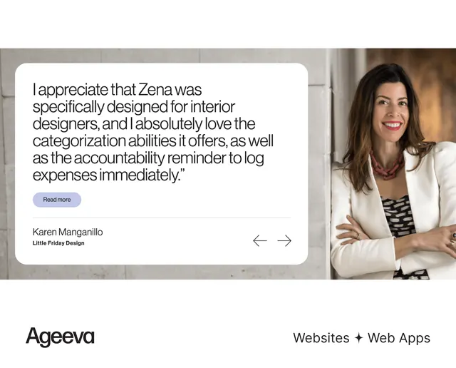 Split testimonial with portrait and quote card, minimal, corporate-clean, light