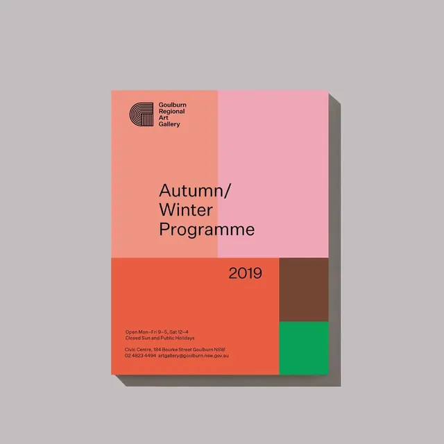 3D isometric color-block program poster, minimal, geometric, warm