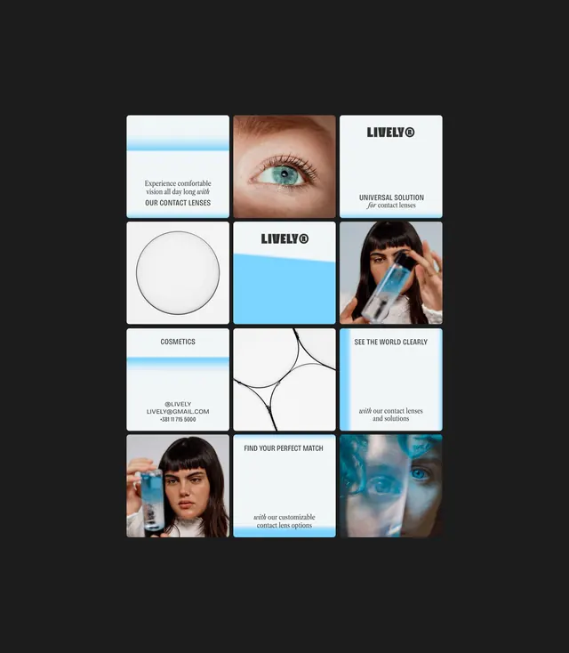 Lively contact lenses product grid, minimal, photographic, light