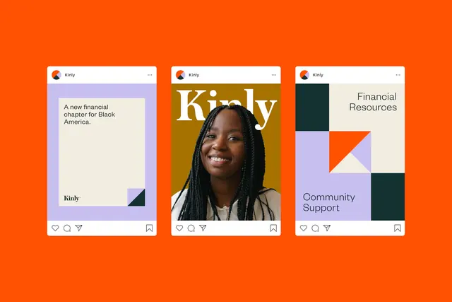 Kirby financial-literacy social media card set, minimal, corporate-clean, dark