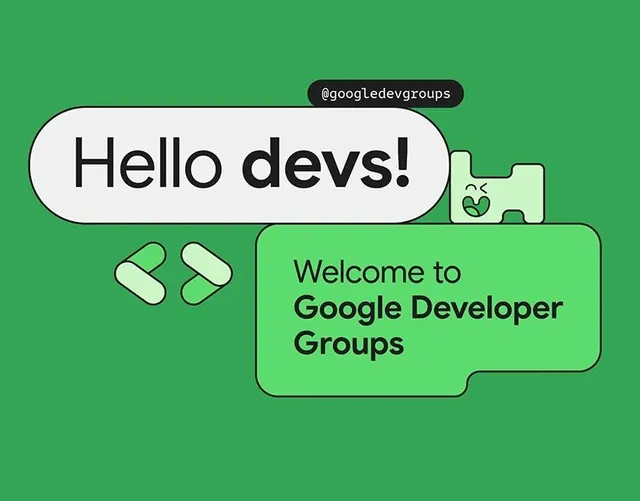 Google Developer Groups welcome graphic, minimal, flat, light