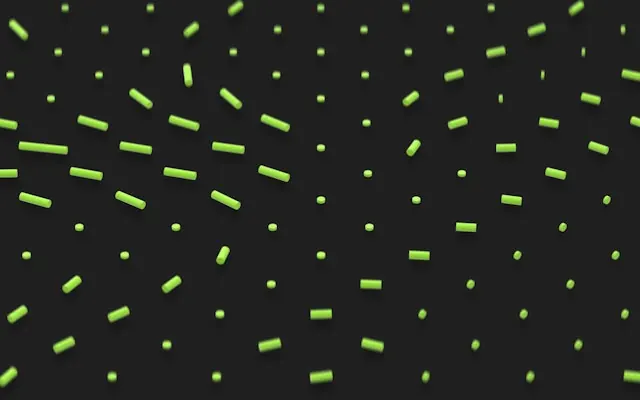 KPIT abstract green particles pattern on dark background, abstract, geometric, dark