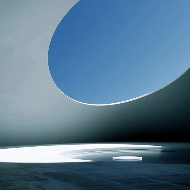 Abstract geometric 3D sculpture render, minimalist, abstract, cool