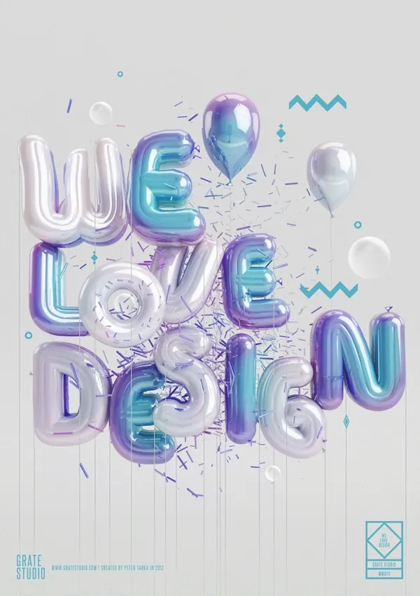 3D Inflated Typography Design
