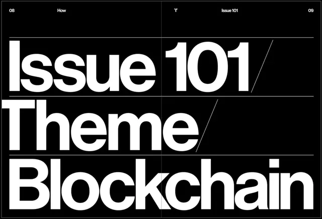 Magazine spread with bold typography, editorial, minimal, monochrome