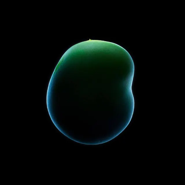 Abstract 3D form with gradient rim lighting, 3d-render, abstract, dark