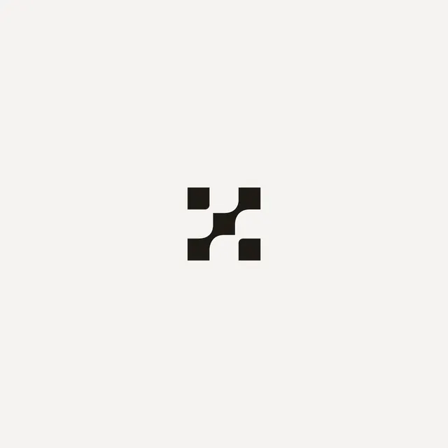 Modular network icon four-square topology, minimal, geometric, dark