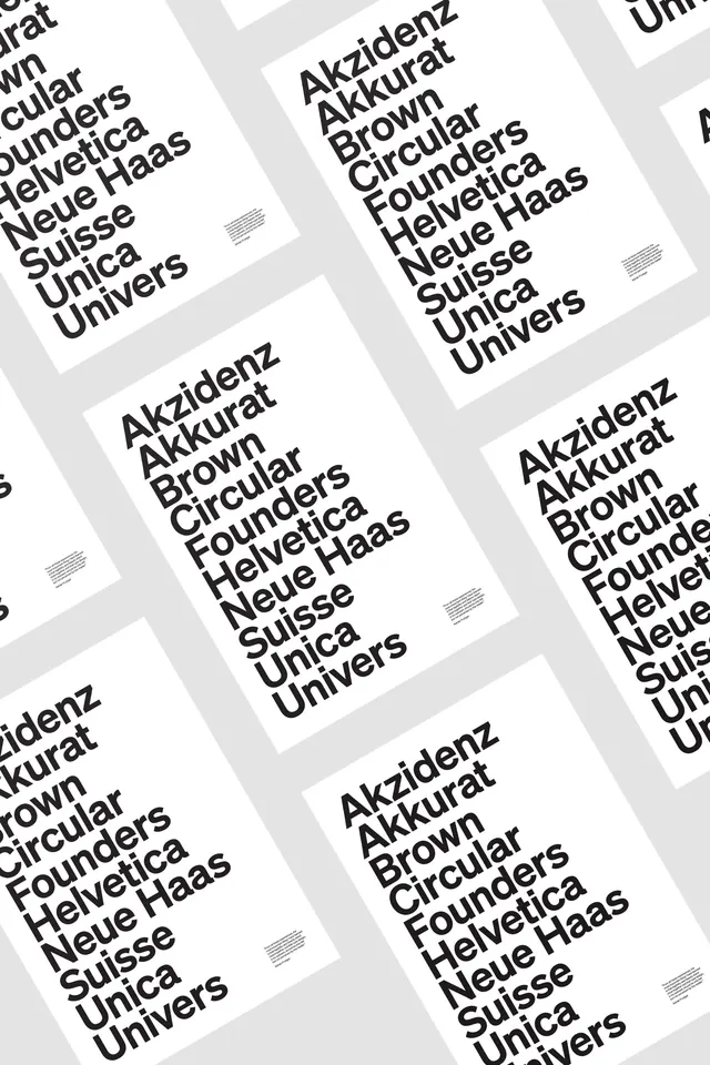 Typeface specimen grid, minimal, swiss, light