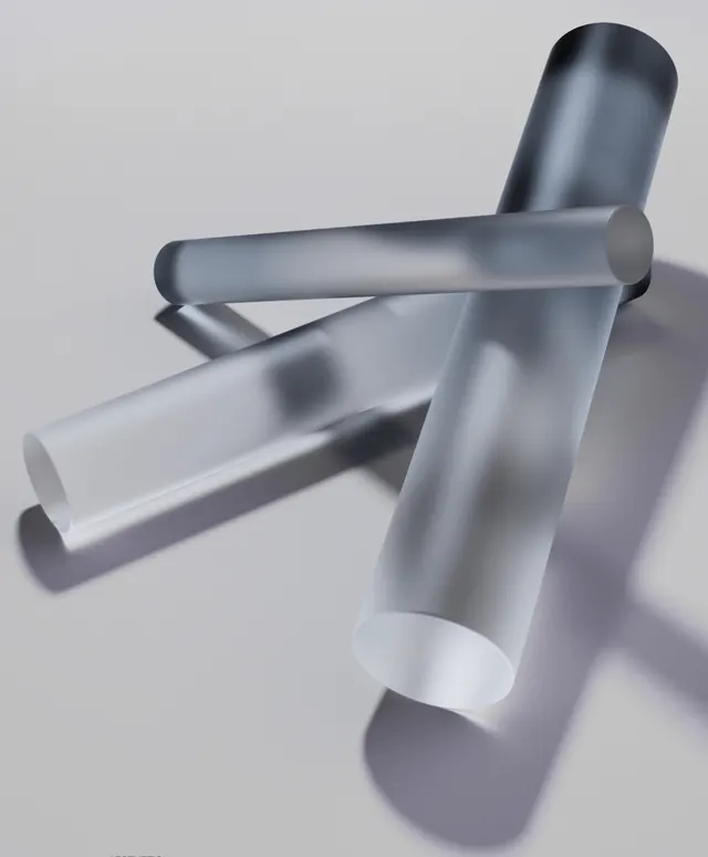 Cylindrical abstract 3D composition, 3d-render, geometric, monochrome