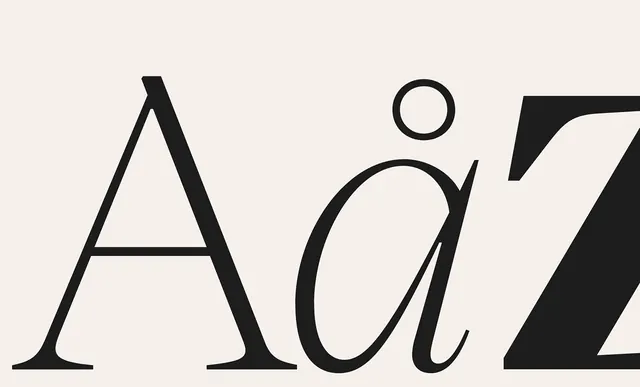 Gestura modern serif typeface specimen, minimal, editorial, light