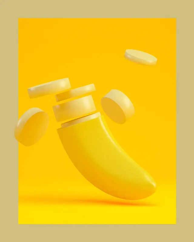 3D rendered yellow capsule product, 3d-render, technical, warm