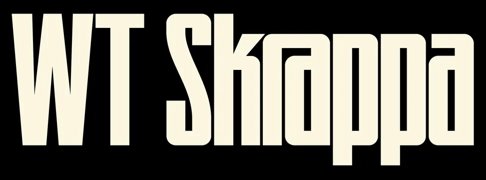 WT Skrappa typeface display, minimalist, technical, dark