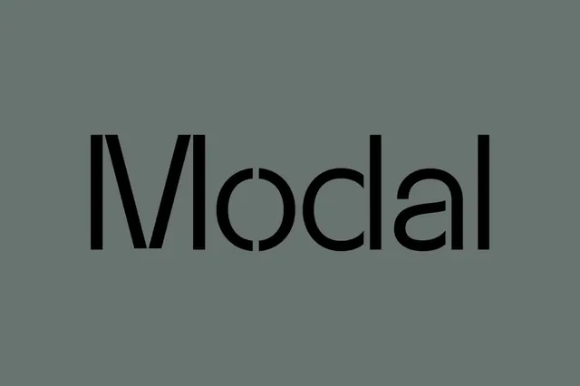 Modal sans-serif typeface display, minimalist, technical, light